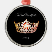 Miss America-stijl Kroonkerstversiering Metalen Ornament (Voorkant)