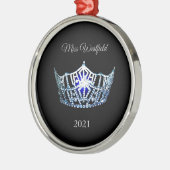 Miss America-stijl Kroonkerstversiering Metalen Ornament (Links)
