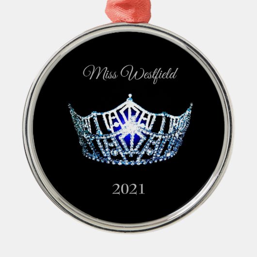 Miss America-stijl Kroonkerstversiering Metalen Ornament (Voorkant)