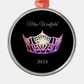 Miss America-stijl Kroonkerstversiering Metalen Ornament (Voorkant)