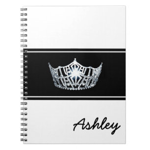 Miss America stijl Notitieboek-Crown & Custom Name Notitieboek