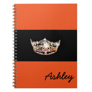 Miss America stijl Notitieboek-Crown & Custom Name Notitieboek