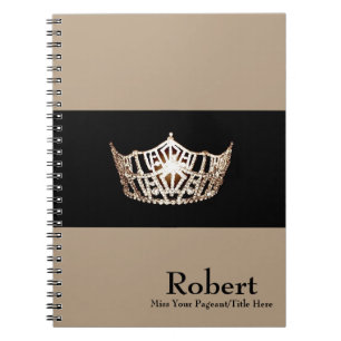 Miss America stijl Notitieboek-Crown & Custom Name Notitieboek