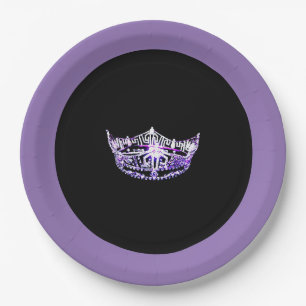 Miss America stijl Paarse Crown 9-inch Bord papier