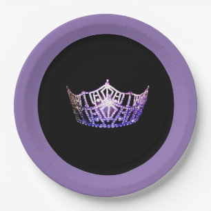 Miss America stijl Paarse Crown 9-inch Bord papier