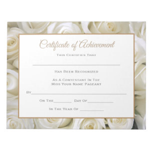 Miss America stijl Pageant Certificaten-Rozen Notitieblok