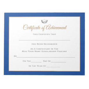Miss America stijl Pageant Certificates-Achievmmme Notitieblok