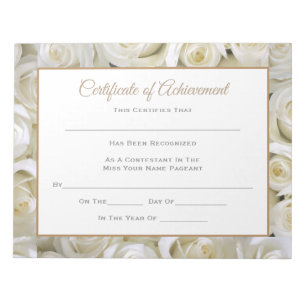 Miss America stijl Pageant Certificates-Achievmmme Notitieblok
