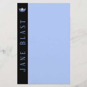 Miss America Style Crown Stationery-Blue/White Briefpapier