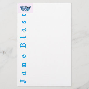 Miss America Style Crown Stationery-Turquois/White Briefpapier
