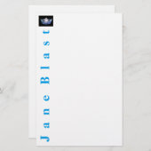 Miss America Style Crown Stationery-Turquoise/Wht Briefpapier (Voorkant / Achterkant)
