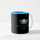 Miss America style Custom Name Bby Blue Crown Mug (Devant droit)