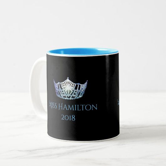 Miss America style Custom Name Bby Blue Crown Mug (Devant gauche)