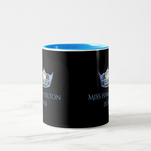 Miss America style Custom Name Bby Blue Crown Mug (Centre)