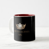 Miss America style Custom Name Gold Crown Mug (Devant gauche)