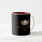 Miss America style Custom Name Gold Crown Mug (Devant droit)