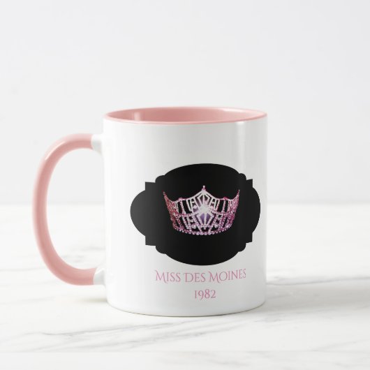 Miss America style Custom Name Pink Crown  Mug (Gauche)