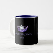 Miss America style Custom Name Purple Crown Mug (Devant gauche)