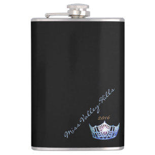 Miss America Style Custom Signature Crown Flask Heupfles