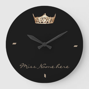 Miss America Style Gold Crown Clock Grote Klok