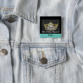Miss America Style Judges Custom Button Pin (In situ)