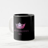 Miss America style Personnalisé Nom Pink Crown Mug (Devant gauche)