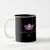 Miss America style Personnalisé Nom Pink Crown Mug (Gauche)