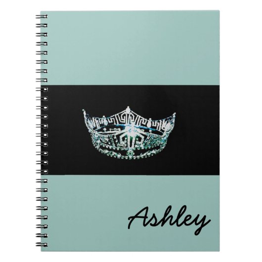 Miss America Turquoise Crown Custom Aqua Carnet (Devant)