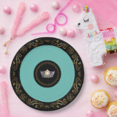 Miss America Turquoise SLVR Crown 9" Papieren Bord (Feest)
