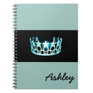 Miss America USA Blauwgroen Crown Custom Aqua Noti Notitieboek