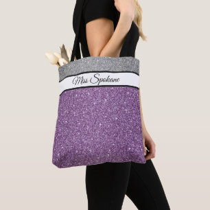 Miss America USA Pageant Faux Glitter Canvas tas