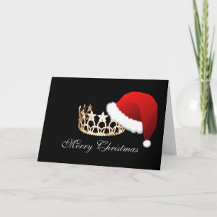 Miss America USA Santa Hat Stars Crown Kaart