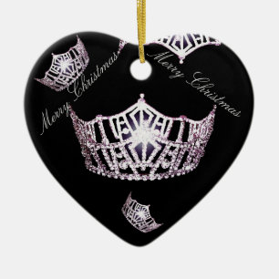 Miss America Zilveren Kroon Kerst Ornament