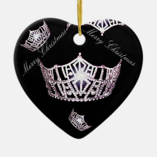 Miss America Zilveren Kroon Kerst Ornament (Voorkant)