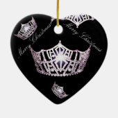 Miss America Zilveren Kroon Kerst Ornament (Achterkant)
