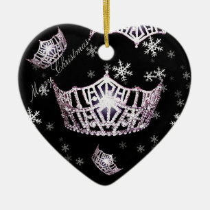 Miss America Zilveren Kroon Kerst Ornament