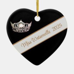 Miss America Zilveren Kroon & Lint Ornament