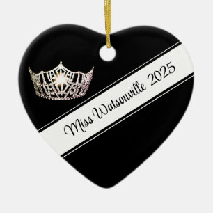 Miss America Zilveren Kroon & Lint Ornament