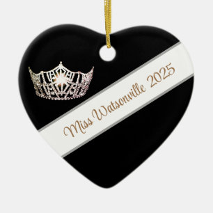 Miss America Zilveren Kroon & Lint Ornament