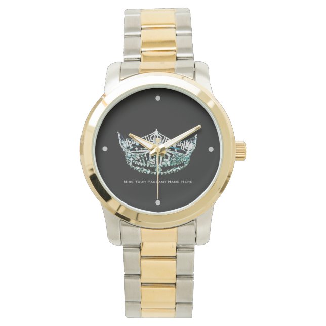 Miss Amerika stijl Custom Crown Two-Tone horloge (Voorkant)