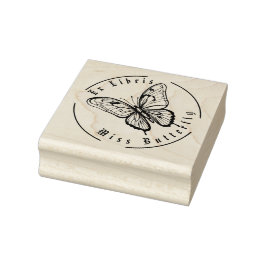 Miss Butterfly Zwart en Wit Gepersonaliseerd Rubberstempel