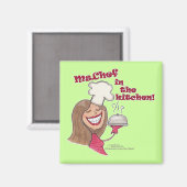 Miss Chef in de keuken Magneet (Voorkant / Achterkant)