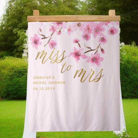 Miss Cherry Blossom Sakura Bridal Backdrop Wandkleed