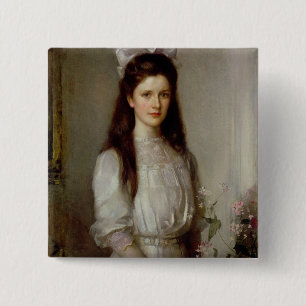 Miss Christelijke Elspeth Mallock Vierkante Button 5,1 Cm