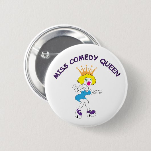 Miss Comedy Queen Round Button (Voorkant /achterkant)