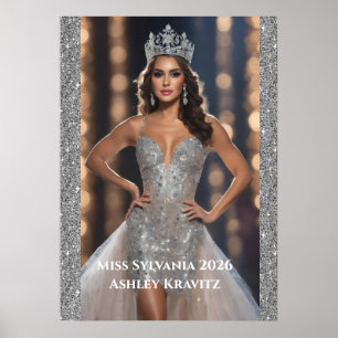 Miss Concours Paillettes Affiche Portrait Personne