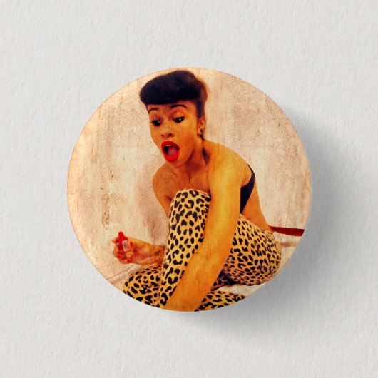Miss Février Ronde Button 3,2 Cm (Voorkant)