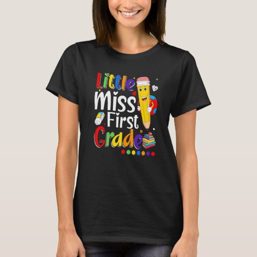 Miss First Grade terug naar school 1ste graad T-shirt (Voorkant)