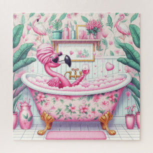 Miss Flamingo heeft een Bubbelbad Legpuzzel