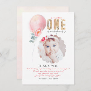 Miss Girl'anniversaire Merci Carte photo